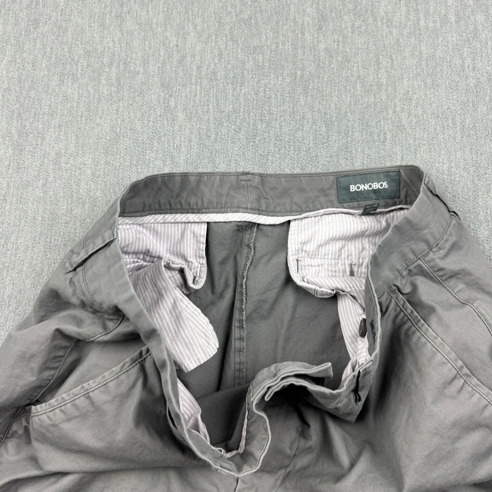 Bonobos Pants Mens 34X30 Fit‎ 34X29 Gray Gargoyle Slim Tailored Chino 15059
